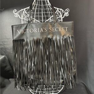 Victoria's Secret Limited Edition Black Fringe Tote Bag